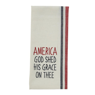 America God Shed His Grace Embroidered Dishtowel - Set of 2 Park Designs - The Fox Decor